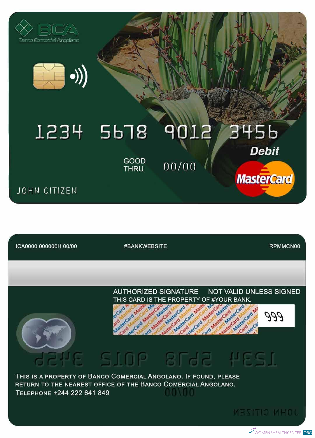 Download Angola Comercial Bank mastercard Photoshop template